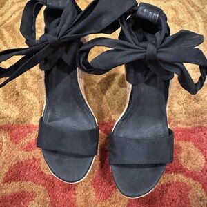 Ugg Jules women’s platform wedge sandal espadrille Black Sz 6
